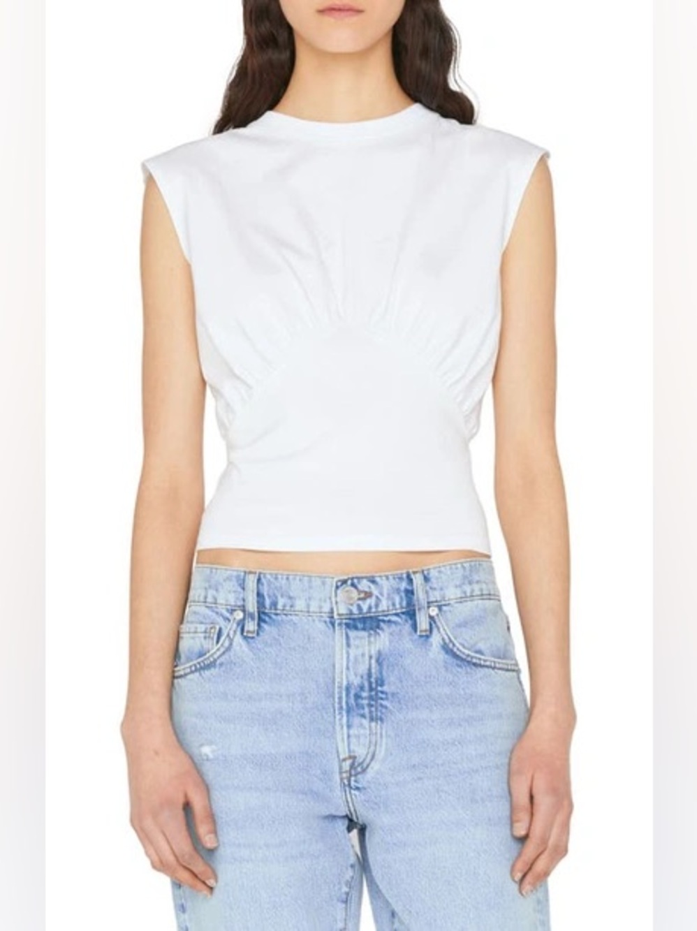 FRAME Empire organic cotton white sleeveless tee sz small